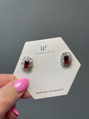Bomb Party Only For Icons Garnet Cubic Zirconia Rhodium Plating NWT $136 MSRP